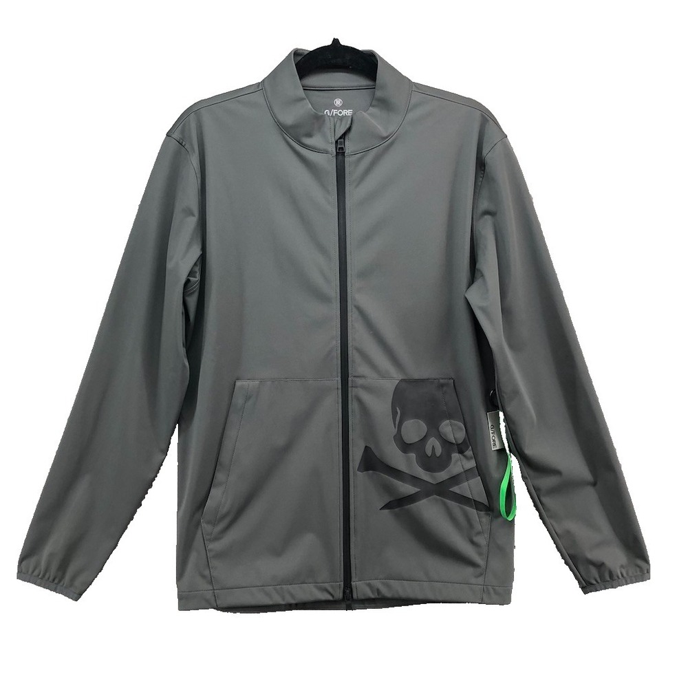 G Fore Full Zip Golf Jacket Mens Small Gray Mock Neck Lightweight Activewear